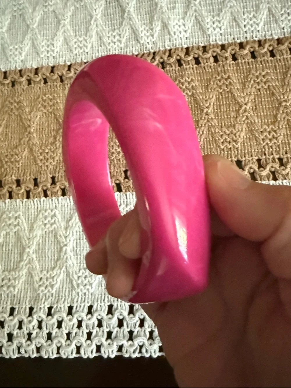 Bangle Bracelet - Hot Pink Resin
